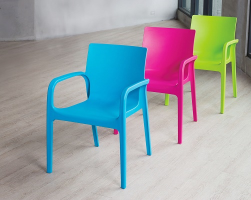 Silla apilable Alissa para patio Silla de mimbre de resina
