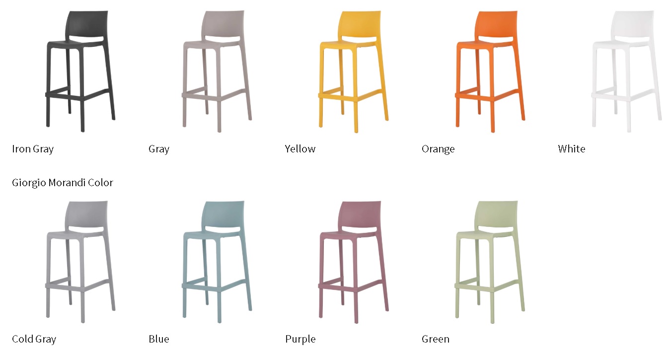 Colores disponibles del taburete de bar / mostrador Sensilla Colores Disponibles