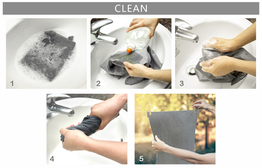 Clean stains with the solution Clean stain with solution