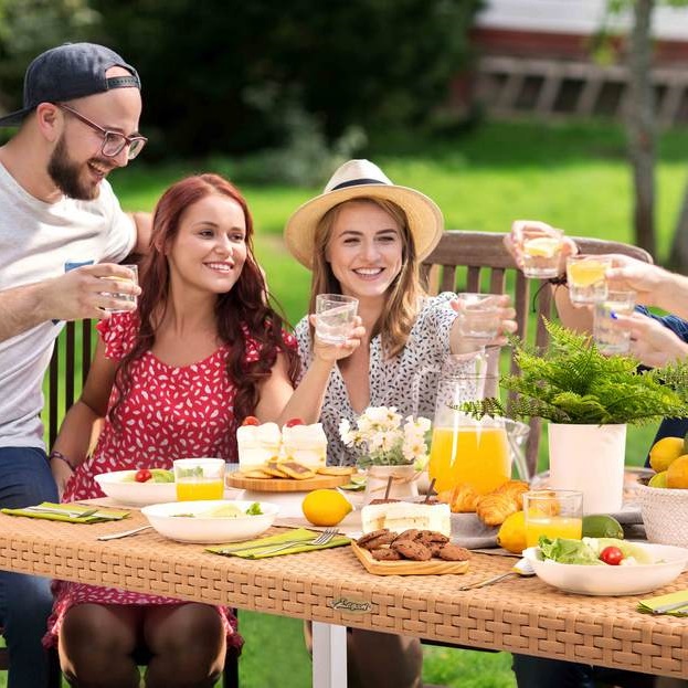 Dining set for backyard party