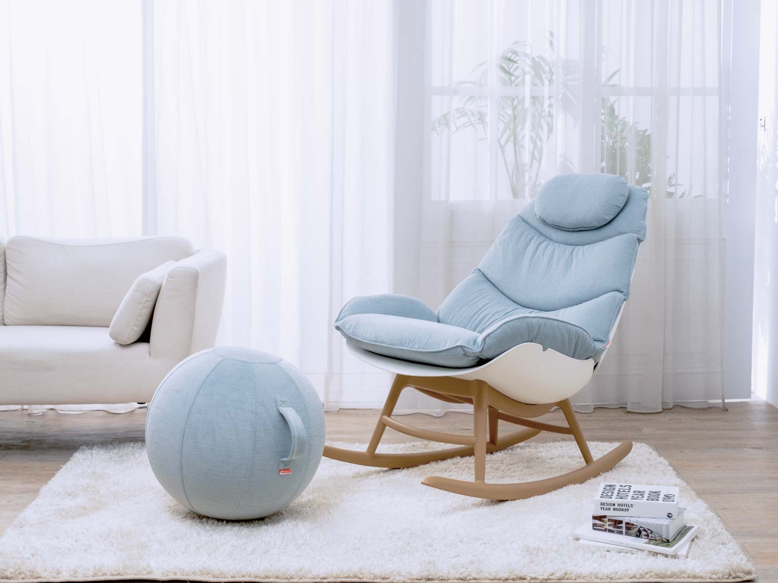 7066RA-PT1 Monstera Rocking Chair with Yoga Ball - Lagoon Furniture