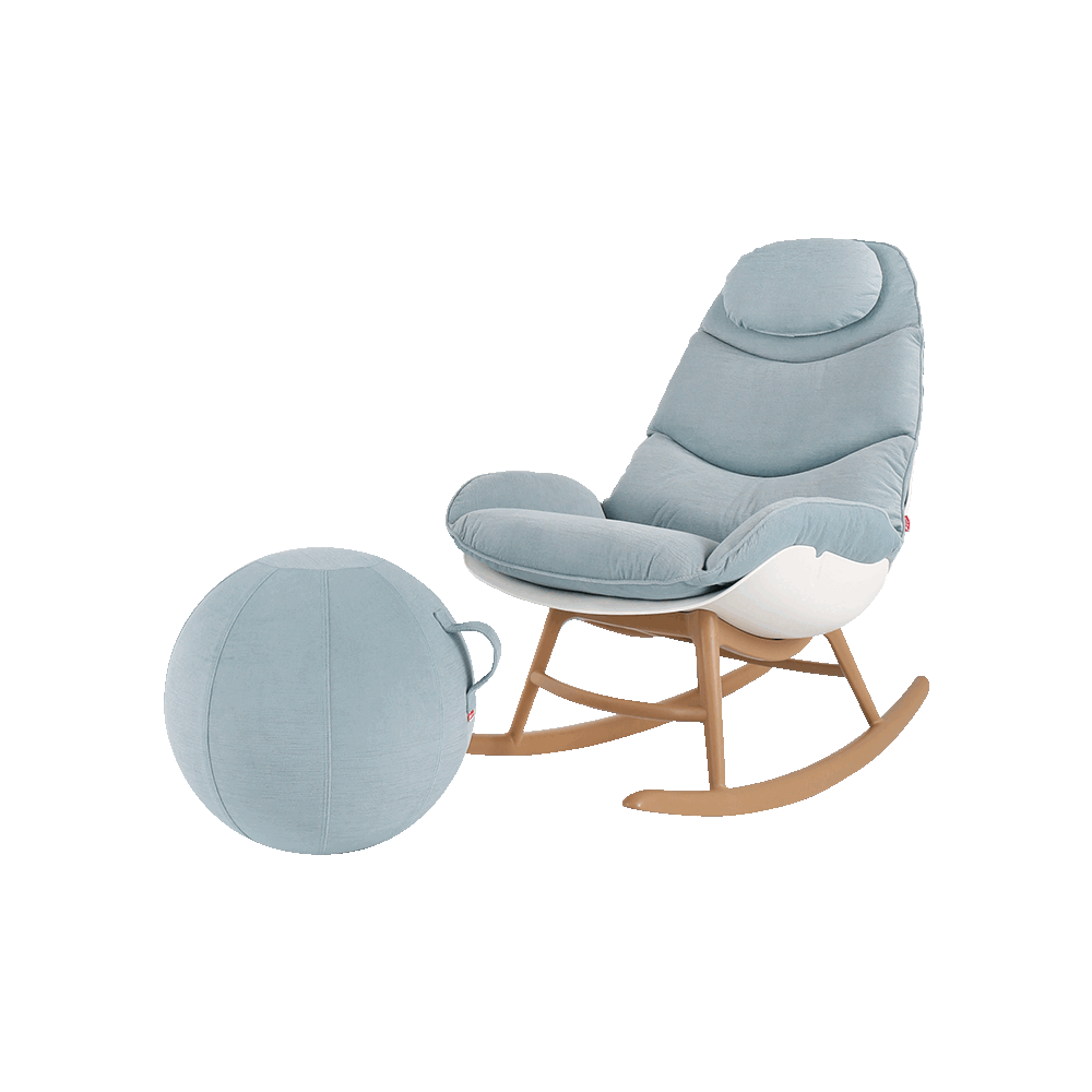 Monstera Rocking Chair with Yoga Ball