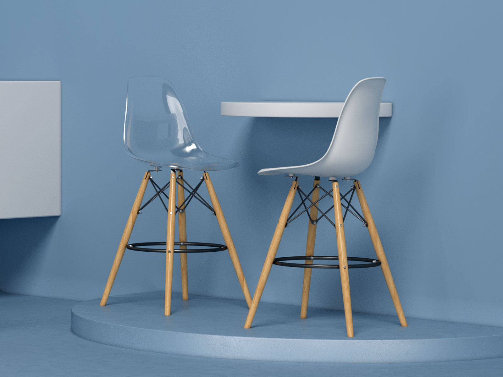 7068B-PT2 Heron Resin Bar Stool(Transparent) - Lagoon Design Furniture